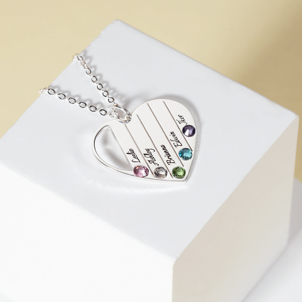 Leichte, luxuriöse Halskette aus 925 Sterling-Silber, modische, edle Herzform, anpassbares Namensdesign