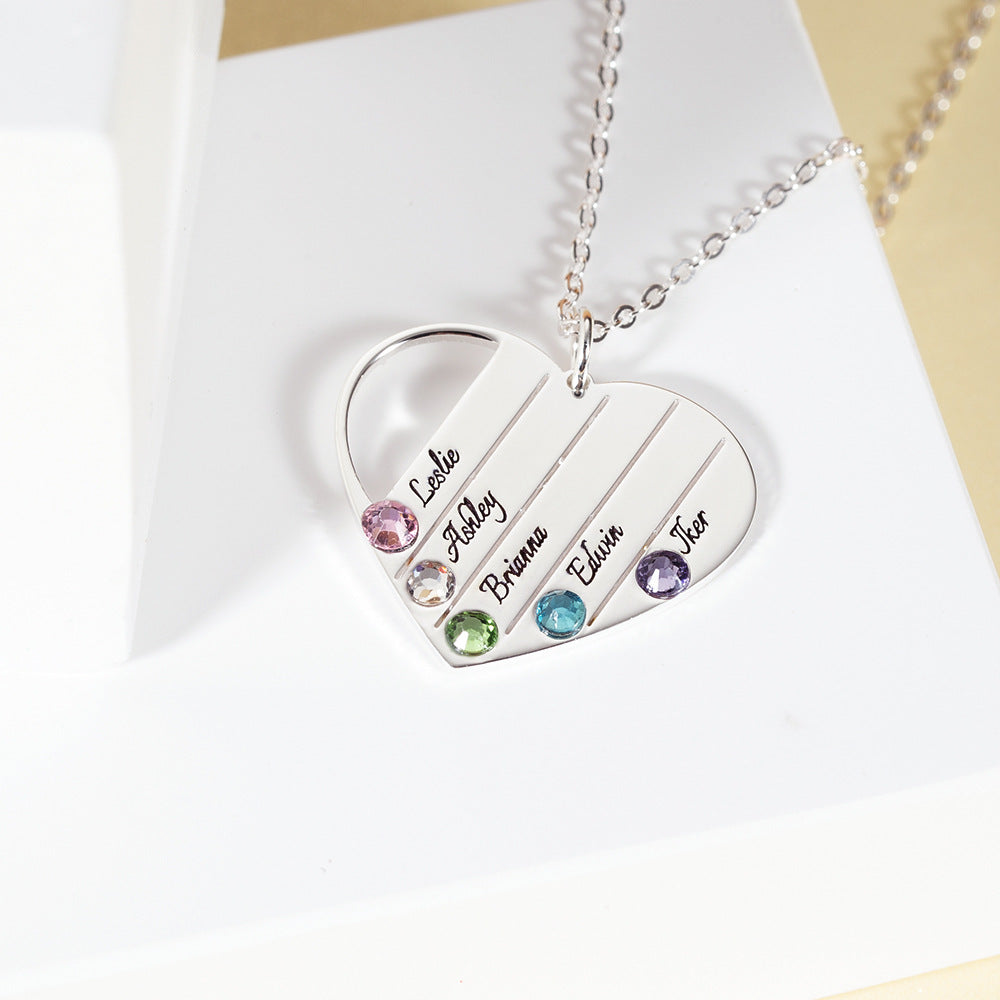 Leichte, luxuriöse Halskette aus 925 Sterling-Silber, modische, edle Herzform, anpassbares Namensdesign