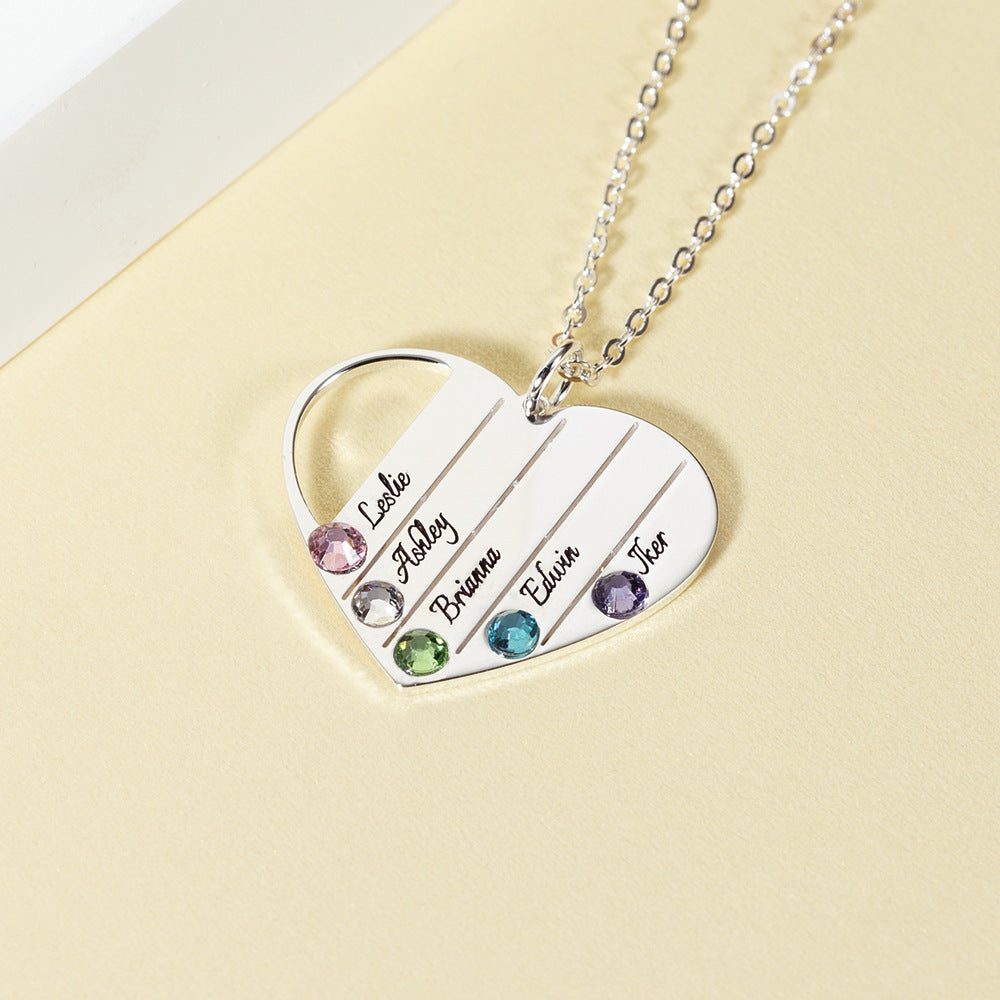 Leichte, luxuriöse Halskette aus 925 Sterling-Silber, modische, edle Herzform, anpassbares Namensdesign