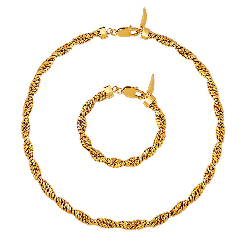 Modische einfache Halskette und Armband im Twist Chain Design