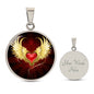 Spirituelle Halskette ROTES HERZ MIT FLÜGEL  spiritueller Schmuck, personalisierte Geschenke, Halskette aus Edelstahl od. 18K Vergoldung in Geschenkbox, kostenlose Gravur