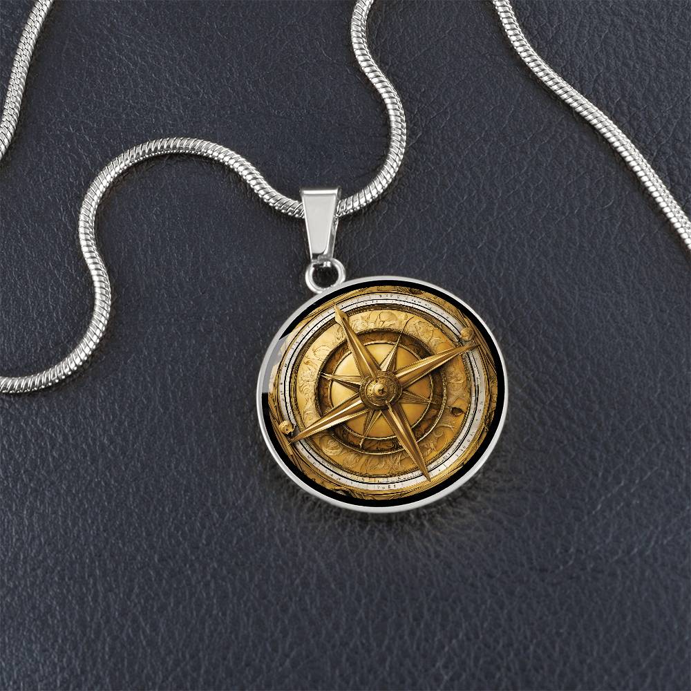 Eleganter Kompass-Anhänger – Antik-Gold Optik, für Alle die das Meer lieben, Geschenk für Männer Geburtstagsgeschenk, kostenlose Gravur