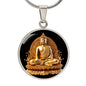 Spirituelle Halskette GOLDENER BUDDHA spiritueller Schmuck, personalisierte Geschenke, Halskette aus Edelstahl od. 18K Vergoldung in Geschenkbox, kostenlose Gravur