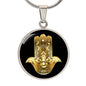 Spirituelle Halskette HAMSA HAND  spiritueller Schmuck, personalisierte Geschenke, Halskette aus Edelstahl od. 18K Vergoldung in Geschenkbox, kostenlose Gravur
