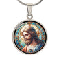 Handgefertigter Medaillon-Anhänger mit Jesus – Mosaik-Stil,Geschenk für sie, Geschenk für ihn, spiritueller Anhänger kostenlose Gravur