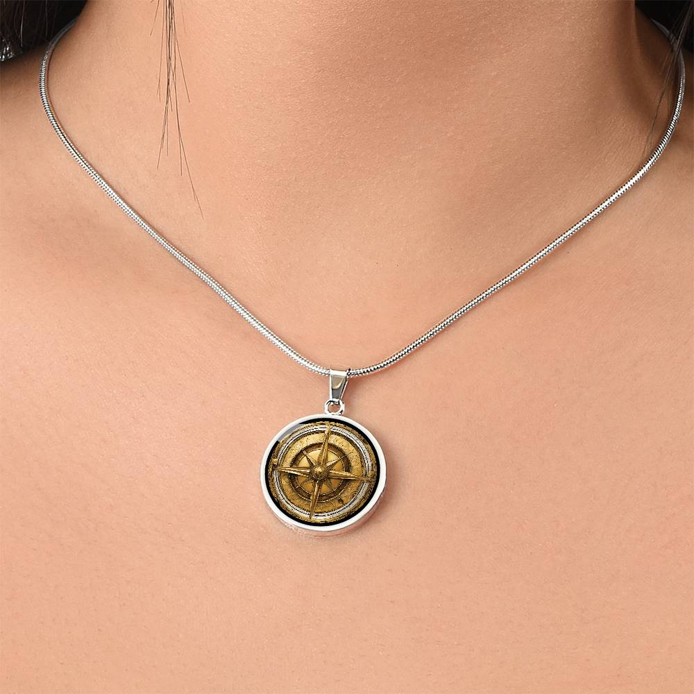 Eleganter Kompass-Anhänger – Antik-Gold Optik, für Alle die das Meer lieben, Geschenk für Männer Geburtstagsgeschenk, kostenlose Gravur