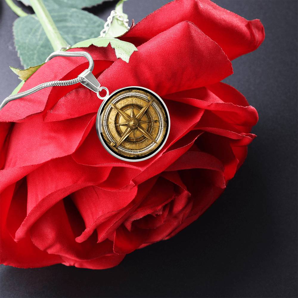Eleganter Kompass-Anhänger – Antik-Gold Optik, für Alle die das Meer lieben, Geschenk für Männer Geburtstagsgeschenk, kostenlose Gravur