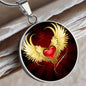Spirituelle Halskette ROTES HERZ MIT FLÜGEL  spiritueller Schmuck, personalisierte Geschenke, Halskette aus Edelstahl od. 18K Vergoldung in Geschenkbox, kostenlose Gravur