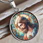 Handgefertigter Medaillon-Anhänger mit Jesus – Mosaik-Stil,Geschenk für sie, Geschenk für ihn, spiritueller Anhänger kostenlose Gravur