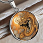 Halskette CHINESISCHER DRACHE   spiritueller Schmuck, personalisierte Geschenke, Halskette aus Edelstahl od. 18K Vergoldung in Geschenkbox, kostenlose Gravur