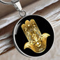 Spirituelle Halskette HAMSA HAND  spiritueller Schmuck, personalisierte Geschenke, Halskette aus Edelstahl od. 18K Vergoldung in Geschenkbox, kostenlose Gravur