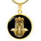 Spirituelle Halskette HAMSA HAND  spiritueller Schmuck, personalisierte Geschenke, Halskette aus Edelstahl od. 18K Vergoldung in Geschenkbox, kostenlose Gravur