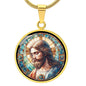 Handgefertigter Medaillon-Anhänger mit Jesus – Mosaik-Stil,Geschenk für sie, Geschenk für ihn, spiritueller Anhänger kostenlose Gravur