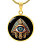 Spirituelle Halskette AUGE DES HORUS spiritueller Schmuck, personalisierte Geschenke, Halskette aus Edelstahl od. 18K Vergoldung in Geschenkbox, kostenlose Gravur