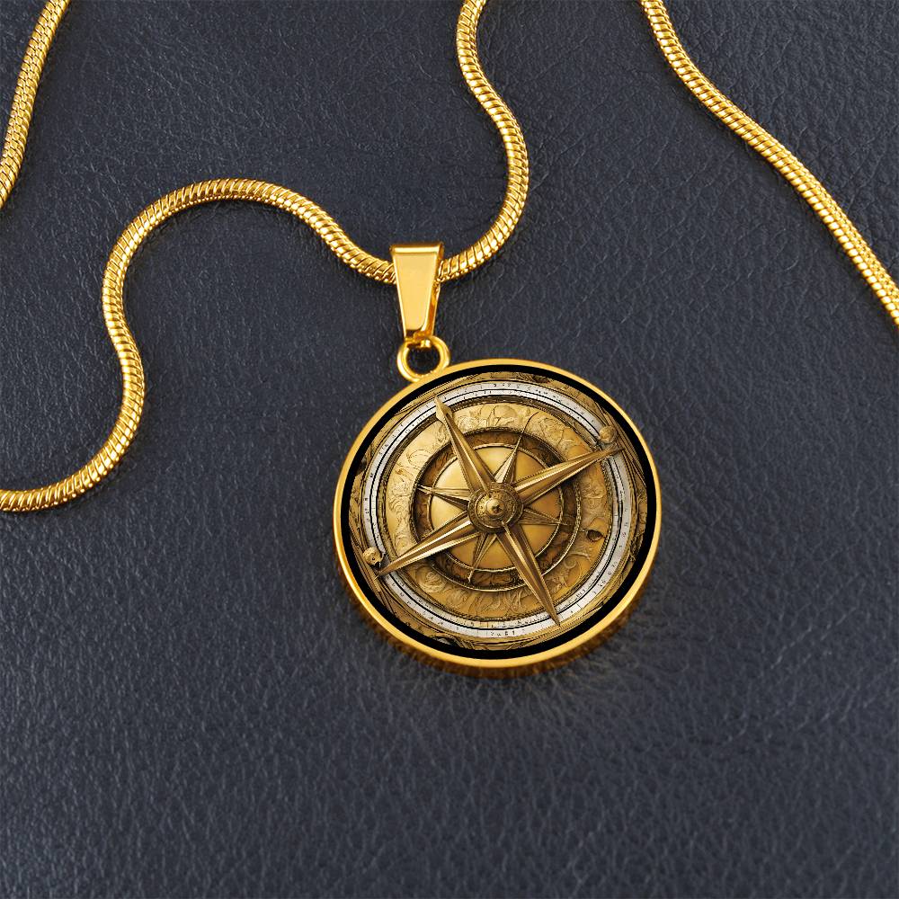 Eleganter Kompass-Anhänger – Antik-Gold Optik, für Alle die das Meer lieben, Geschenk für Männer Geburtstagsgeschenk, kostenlose Gravur