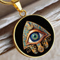 Spirituelle Halskette AUGE DES HORUS spiritueller Schmuck, personalisierte Geschenke, Halskette aus Edelstahl od. 18K Vergoldung in Geschenkbox, kostenlose Gravur