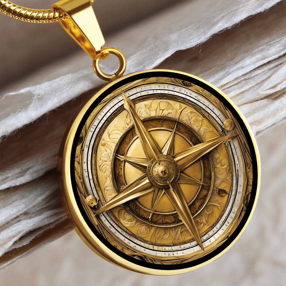 Eleganter Kompass-Anhänger – Antik-Gold Optik, für Alle die das Meer lieben, Geschenk für Männer Geburtstagsgeschenk, kostenlose Gravur