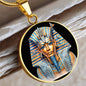 Spirituelle Halskette TUTANKHAMUN spiritueller Schmuck, personalisierte Geschenke, Halskette aus Edelstahl od. 18K Vergoldung in Geschenkbox, kostenlose Gravur