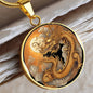 Halskette CHINESISCHER DRACHE   spiritueller Schmuck, personalisierte Geschenke, Halskette aus Edelstahl od. 18K Vergoldung in Geschenkbox, kostenlose Gravur