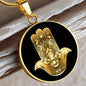 Spirituelle Halskette HAMSA HAND  spiritueller Schmuck, personalisierte Geschenke, Halskette aus Edelstahl od. 18K Vergoldung in Geschenkbox, kostenlose Gravur