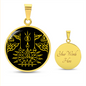 SAK YANT Halskette Thailändische Tattoo-Symbole,  spiritueller Schmuck, personalisierte Geschenke, Halskette aus Edelstahl od. 18K Vergoldung in Geschenkbox, kostenlose Gravur