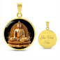 Spirituelle Halskette GOLDENER BUDDHA spiritueller Schmuck, personalisierte Geschenke, Halskette aus Edelstahl od. 18K Vergoldung in Geschenkbox, kostenlose Gravur
