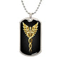 Anhänger mit Caduceus-Symbol, Symbol der Medizin und Heilung, kostenlose Gravur und Geschenkbox
