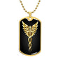 Anhänger mit Caduceus-Symbol, Symbol der Medizin und Heilung, kostenlose Gravur und Geschenkbox