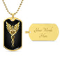 Anhänger mit Caduceus-Symbol, Symbol der Medizin und Heilung, kostenlose Gravur und Geschenkbox