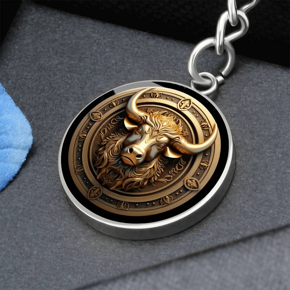 3D Sternzeichen-Schlüsselanhänger-STIER- mit Gravur: Einzigartiges Geschenk für Astrologie-Fans
