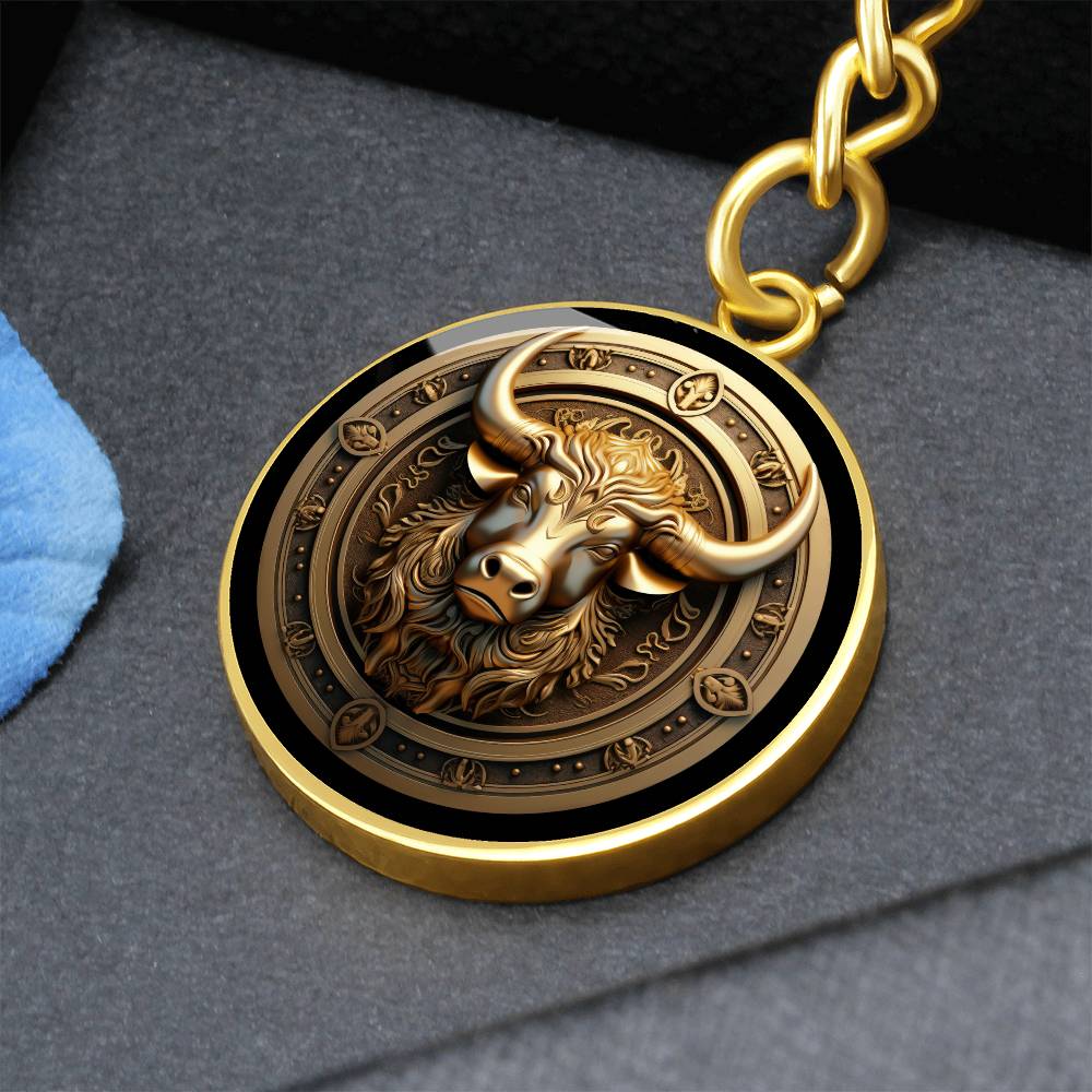 3D Sternzeichen-Schlüsselanhänger-STIER- mit Gravur: Einzigartiges Geschenk für Astrologie-Fans
