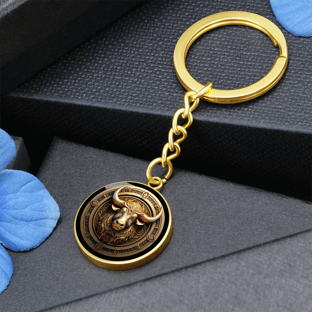 3D Sternzeichen-Schlüsselanhänger-STIER- mit Gravur: Einzigartiges Geschenk für Astrologie-Fans