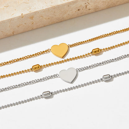 18 Karat vergoldetes, exquisites süßes Herz mit doppellagigem Design. Leichte, luxuriöse Anhänger-Halskette
