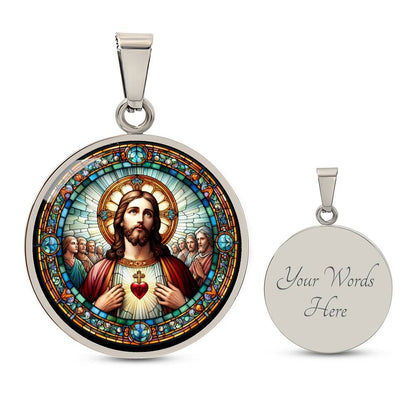 Handgefertigter Medaillon-Anhänger mit Christus-Heiligenbild, Geschenk für Frauen, Geschenk für Männer, spiritueller Anhänger, kostenlose Gravur