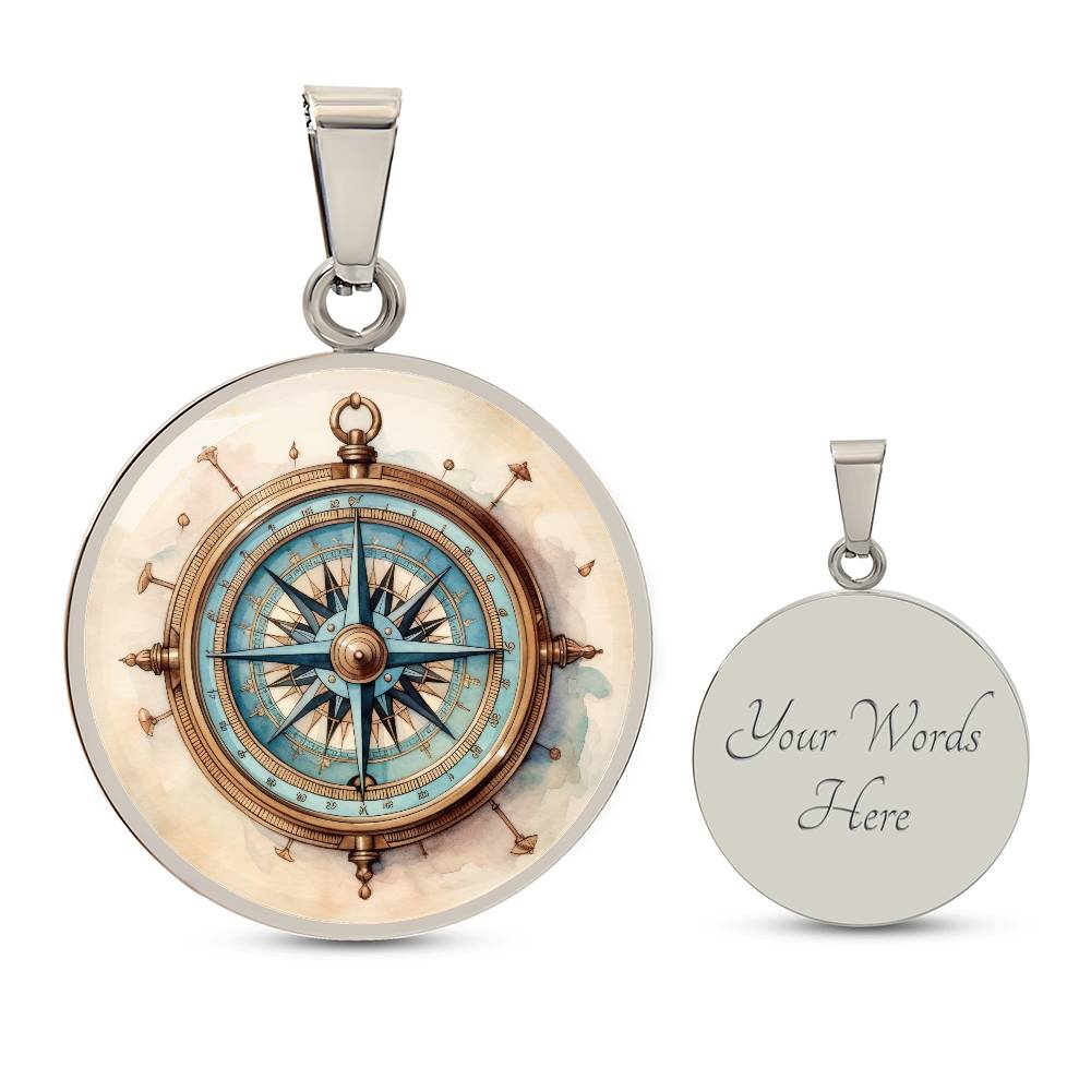 Vintage Kompass-Anhänger – Nautisches Medaillon für Entdecker und Abenteurer, Geschenk für Männer, Geschenk für Segler, Geburtstagsgeschenk, kostenlose Gravur