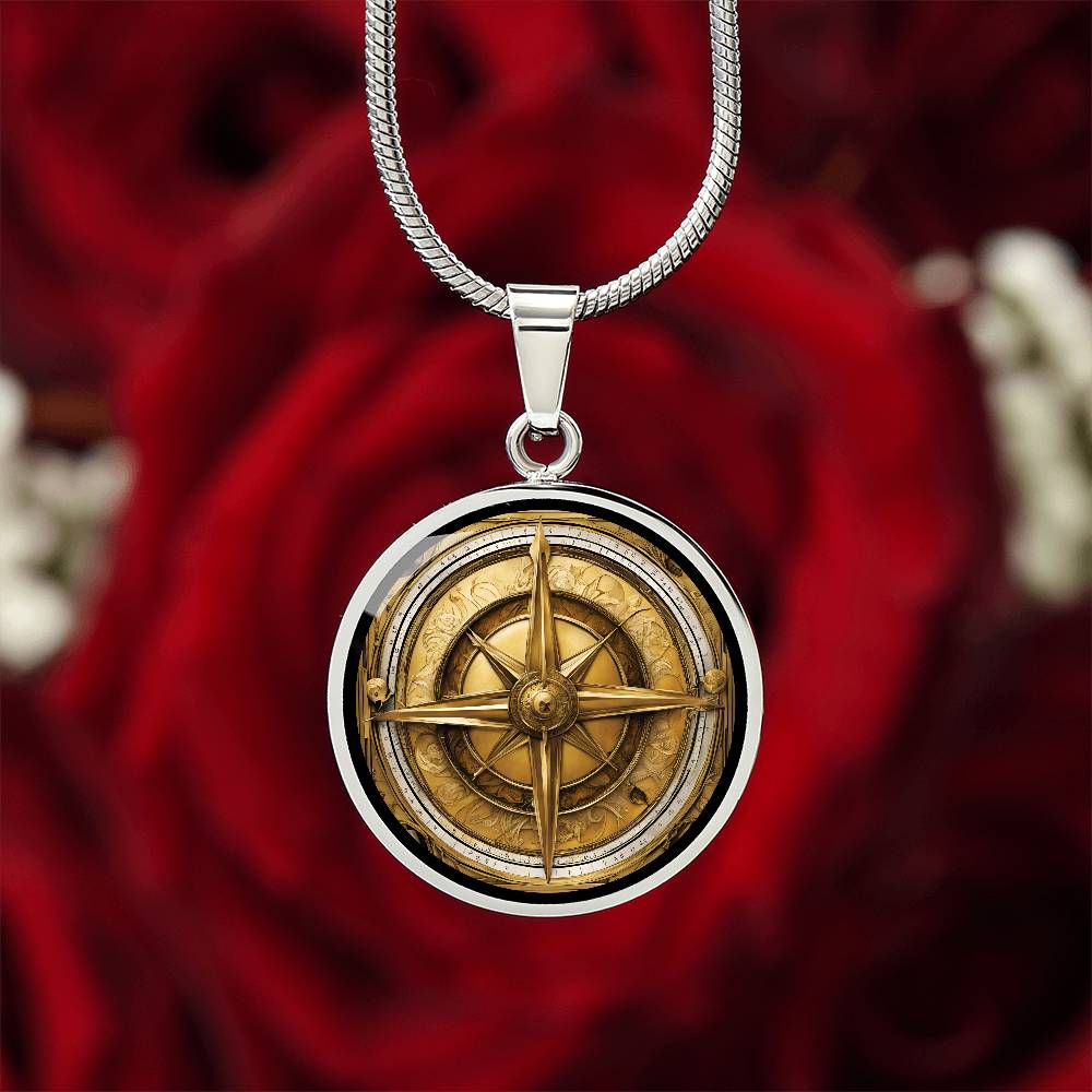 Eleganter Kompass-Anhänger – Antik-Gold Optik, für Alle die das Meer lieben, Geschenk für Männer Geburtstagsgeschenk, kostenlose Gravur