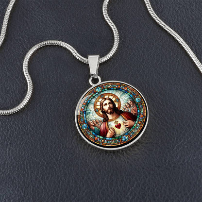Handgefertigter Medaillon-Anhänger mit Christus-Heiligenbild, Geschenk für Frauen, Geschenk für Männer, spiritueller Anhänger, kostenlose Gravur