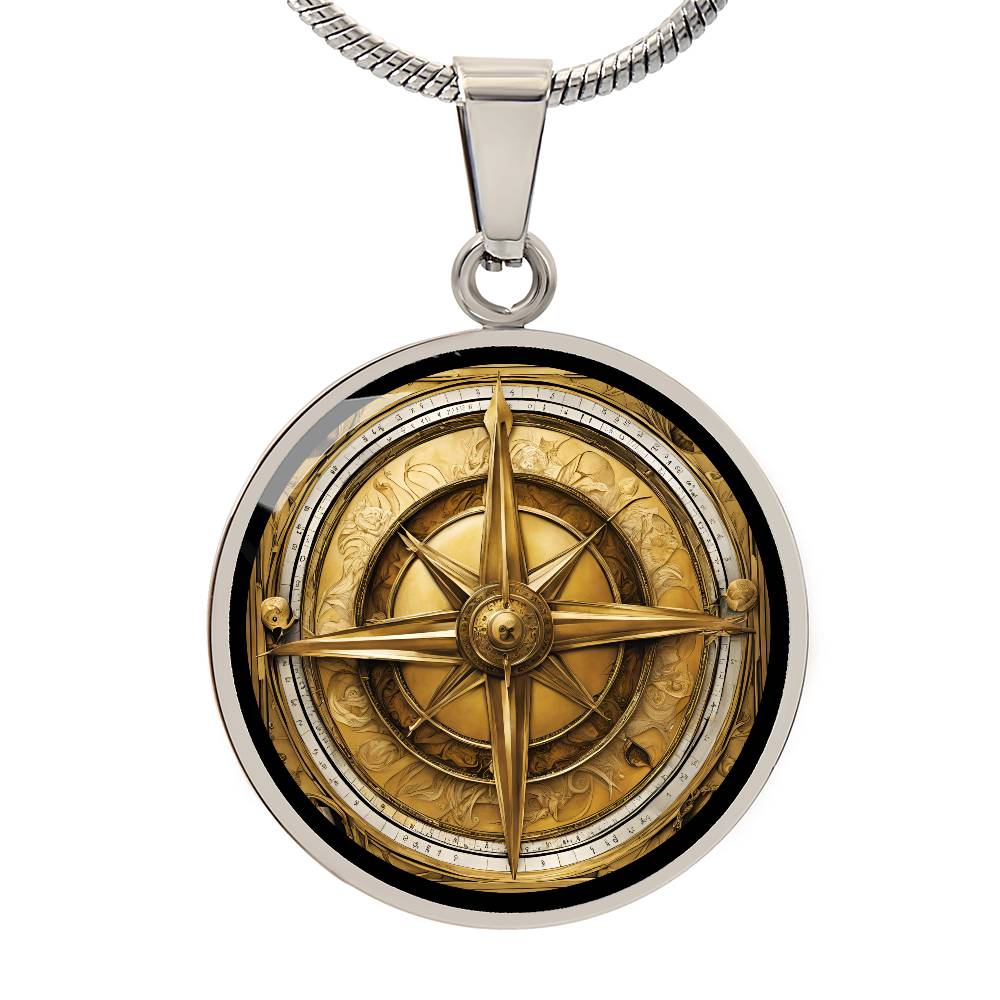 Eleganter Kompass-Anhänger – Antik-Gold Optik, für Alle die das Meer lieben, Geschenk für Männer Geburtstagsgeschenk, kostenlose Gravur