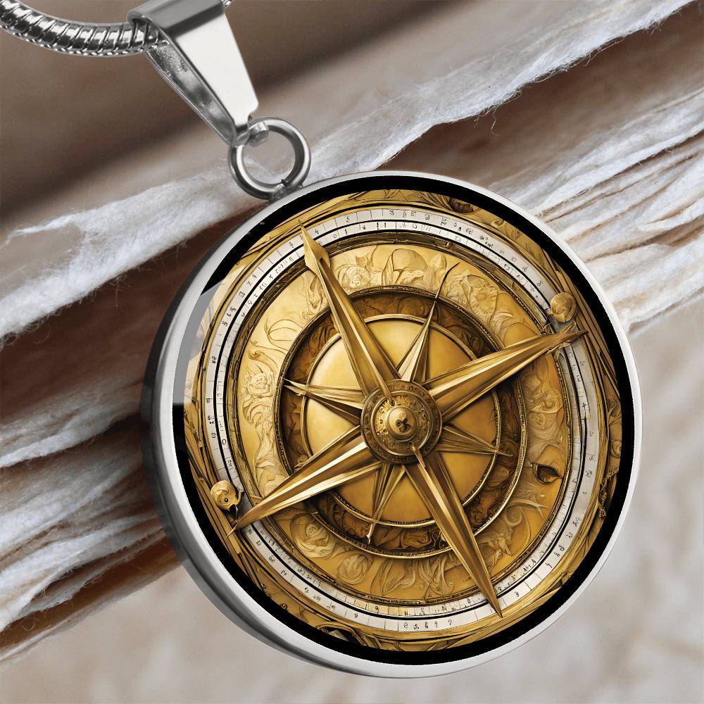 Eleganter Kompass-Anhänger – Antik-Gold Optik, für Alle die das Meer lieben, Geschenk für Männer Geburtstagsgeschenk, kostenlose Gravur