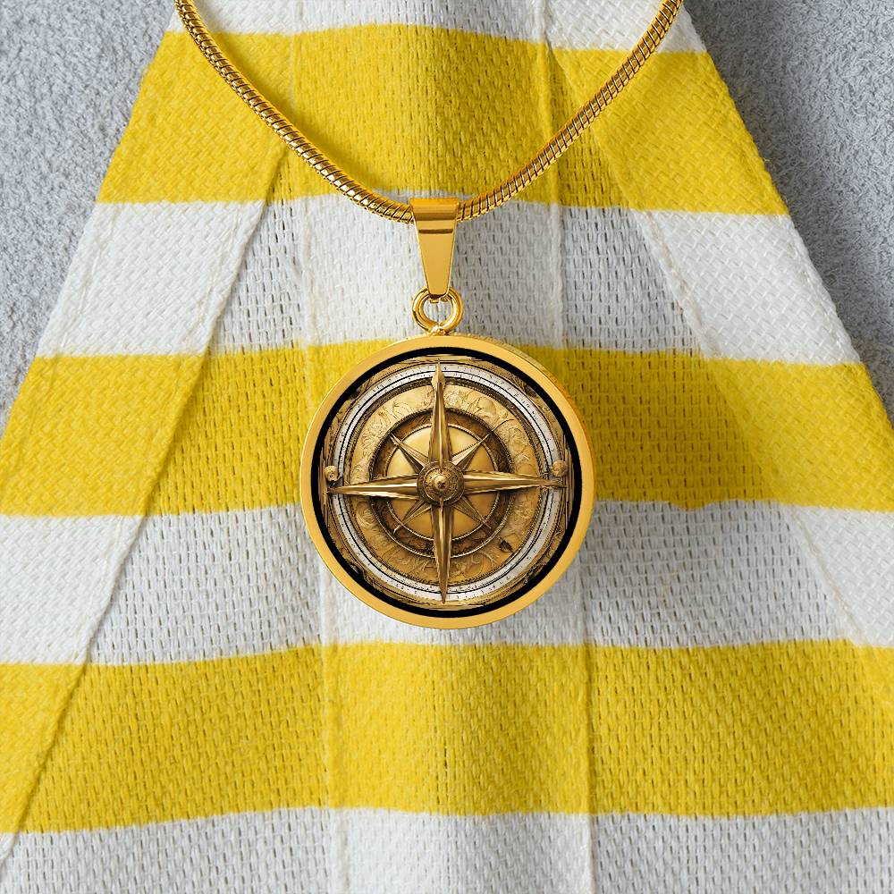Eleganter Kompass-Anhänger – Antik-Gold Optik, für Alle die das Meer lieben, Geschenk für Männer Geburtstagsgeschenk, kostenlose Gravur