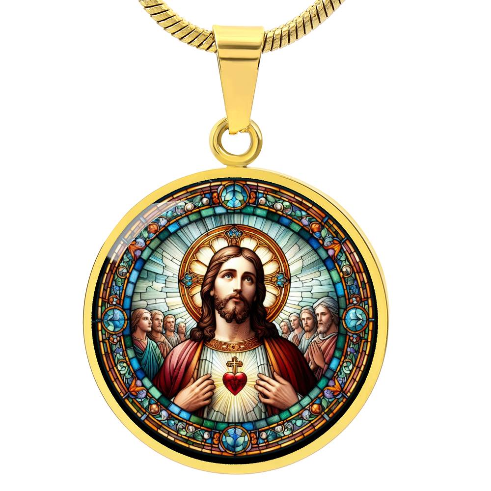 Handgefertigter Medaillon-Anhänger mit Christus-Heiligenbild, Geschenk für Frauen, Geschenk für Männer, spiritueller Anhänger, kostenlose Gravur