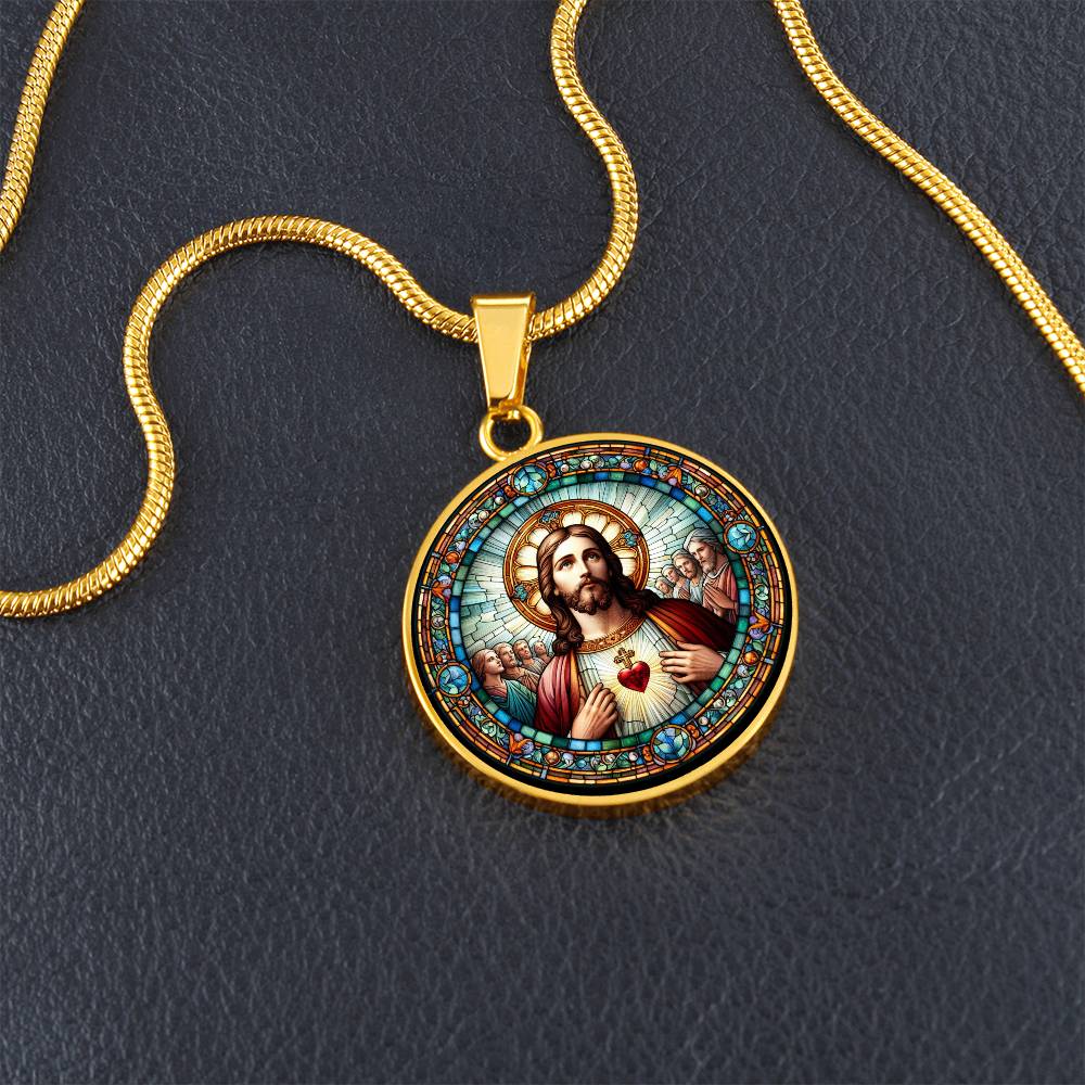 Handgefertigter Medaillon-Anhänger mit Christus-Heiligenbild, Geschenk für Frauen, Geschenk für Männer, spiritueller Anhänger, kostenlose Gravur
