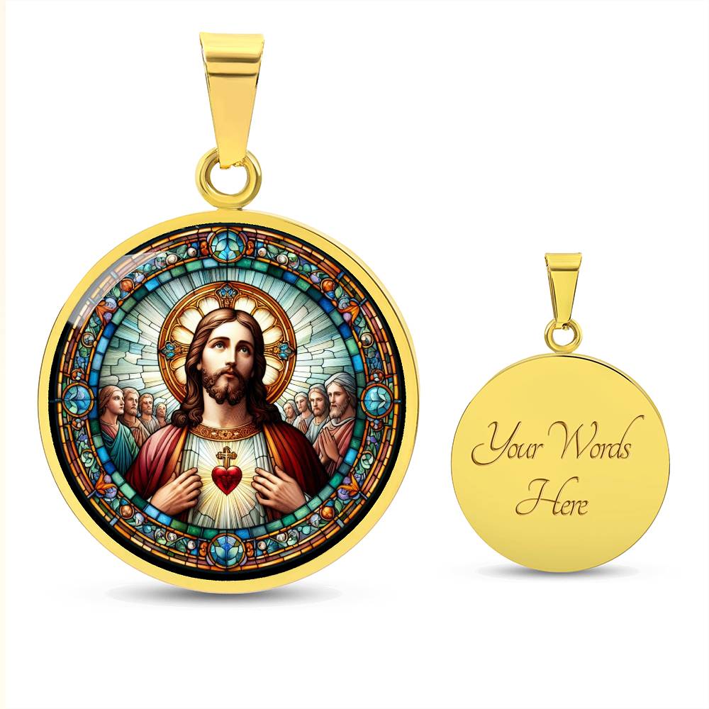 Handgefertigter Medaillon-Anhänger mit Christus-Heiligenbild, Geschenk für Frauen, Geschenk für Männer, spiritueller Anhänger, kostenlose Gravur